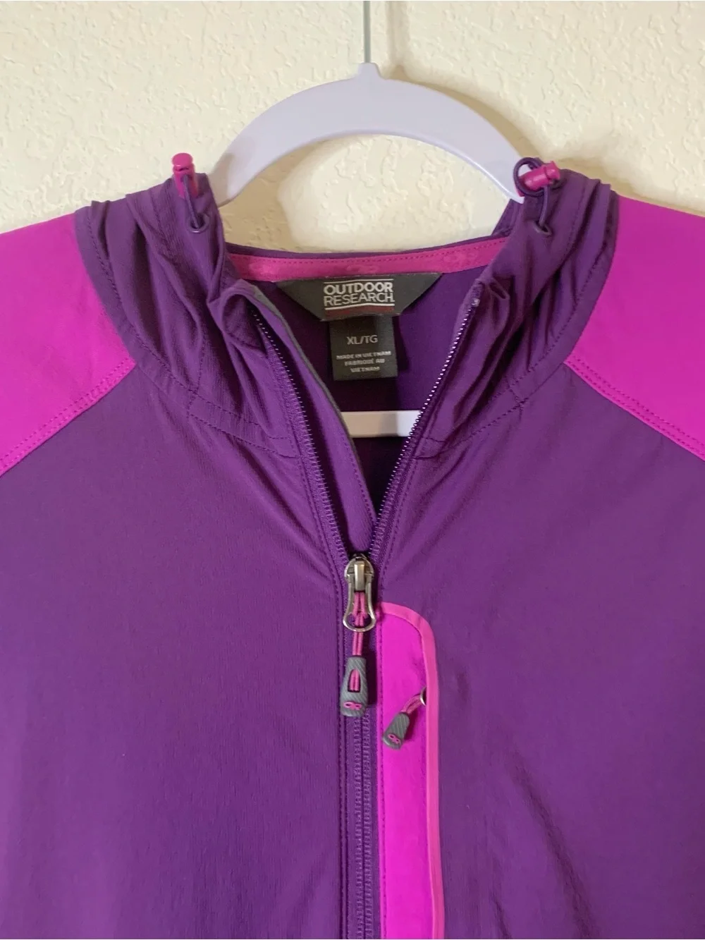 Outdoor research Womens purple ferrosi full zip hooded jacket XL